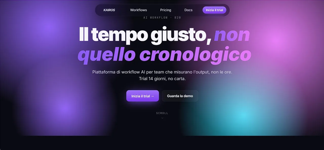 KAIROS — Nebula showcase, piattaforma SaaS workflow AI